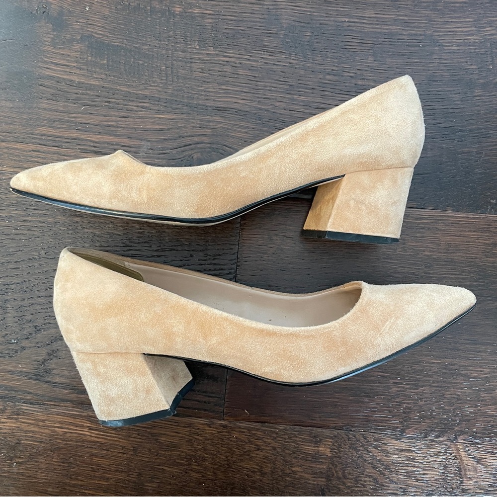 Aldo 2in Suede Chunky Nude Beige Pumps Heels - 8